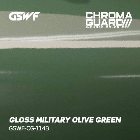 Gloss Military Olive Green — muestra real de GSWF