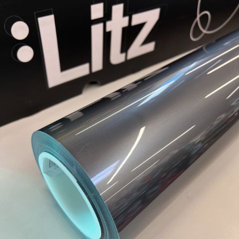 Glossy Liquid Metal Gun Gray — muestra real de LITZ