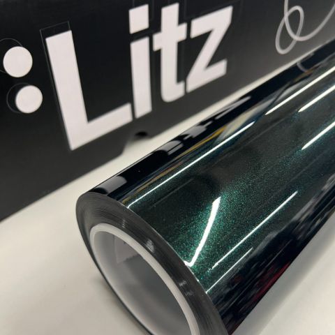 Crystal Dark Night Green — muestra real de LITZ