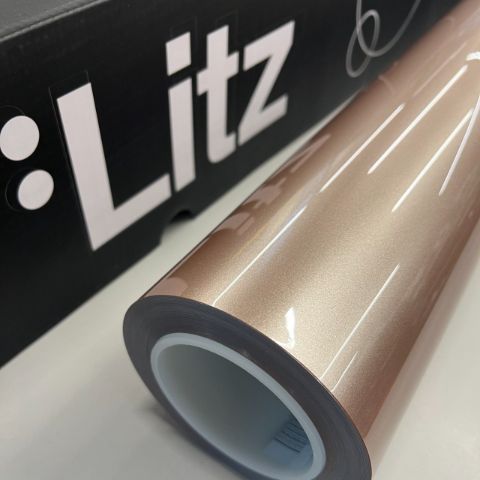 Crystal Champagne Gold — muestra real de LITZ