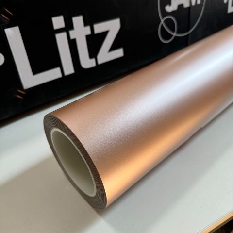 Satin Rose Gold — muestra real de LITZ