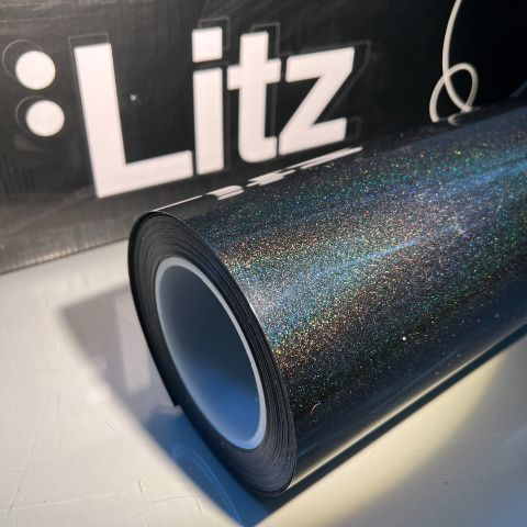 Rainbow Laser Black — muestra real de LITZ