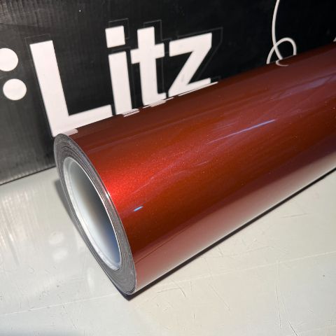 Glossy Liquid Metal Dragon Red — muestra real de LITZ